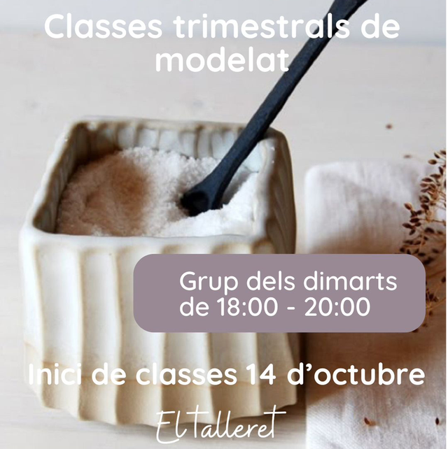 Clases continuadas de modelado - Grupo de los martes de 18:00 - 20:00 H 300€ / trimestre