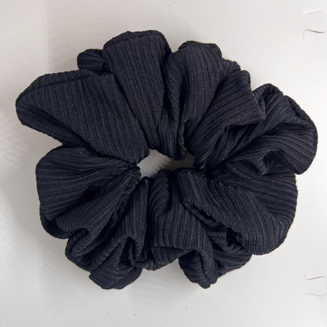 Black Ribbed Scrunchie