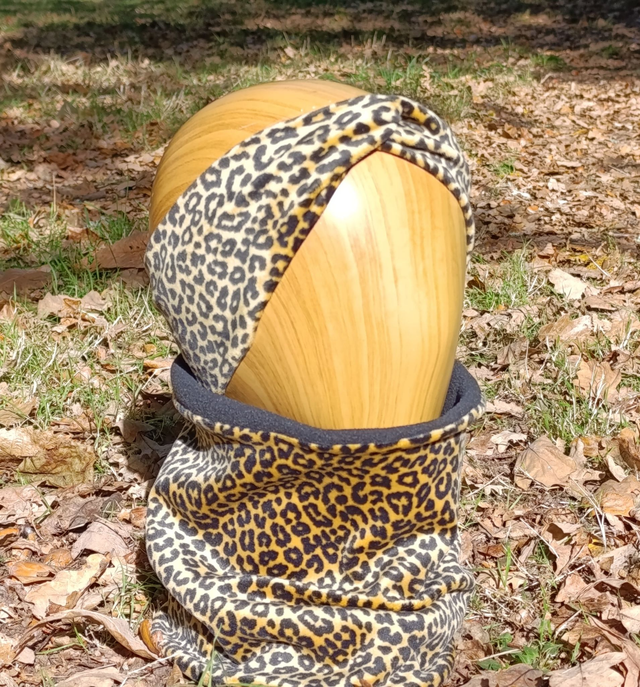 Ensemble snood + bandeau / Léopard tout doux