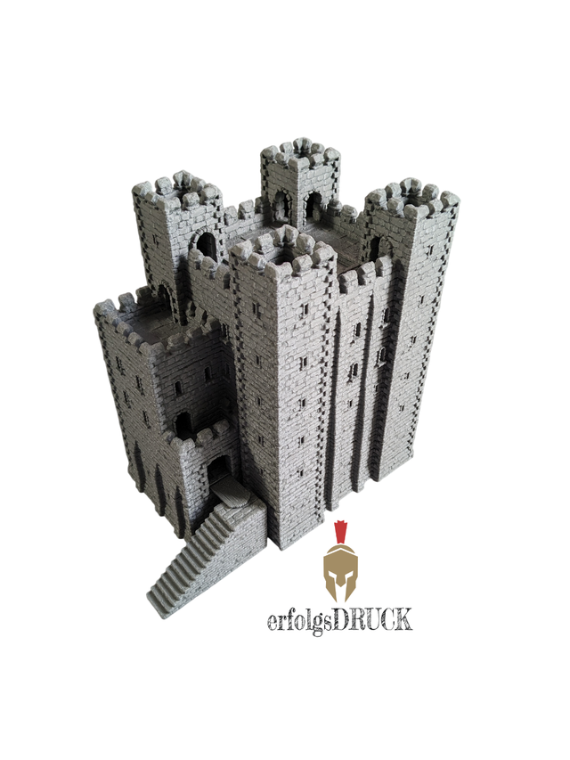 Normannische Festung - Norman Keep | 28mm Tabletop RPG Miniatur | 3D Druck | Gebäude Terrain | Pathfinder Dungeons and Dragons D&D Wargaming