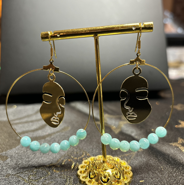 Z- BO - Amazonite - plaqué or