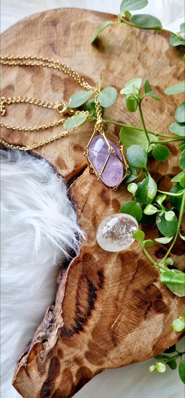 Hammock pendant with 3 tumbles - Gold 