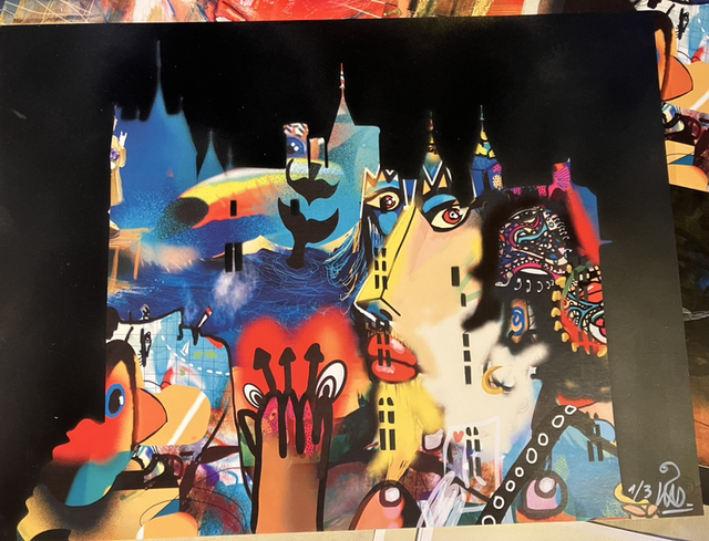 PRINT roi de cœur rehaussé en noir 