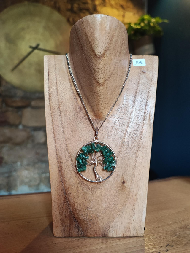 Pendentif arbre de vie Aventurine verte 