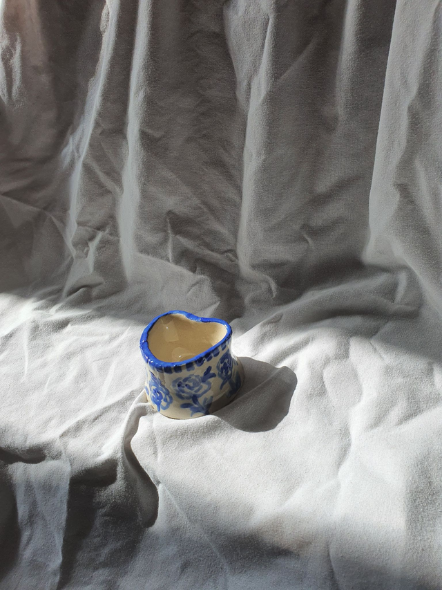 Hand painted heart ceramic dish