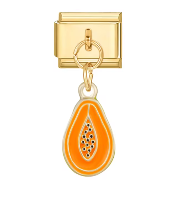 Charm Papaya Colgante Dorado