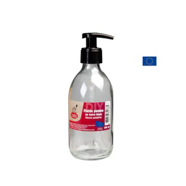 Flacon Pompe en Verre Blanc - 300 mL