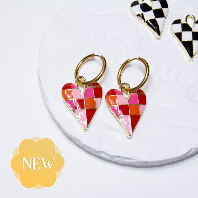 Twin Hearts (roza, črna)