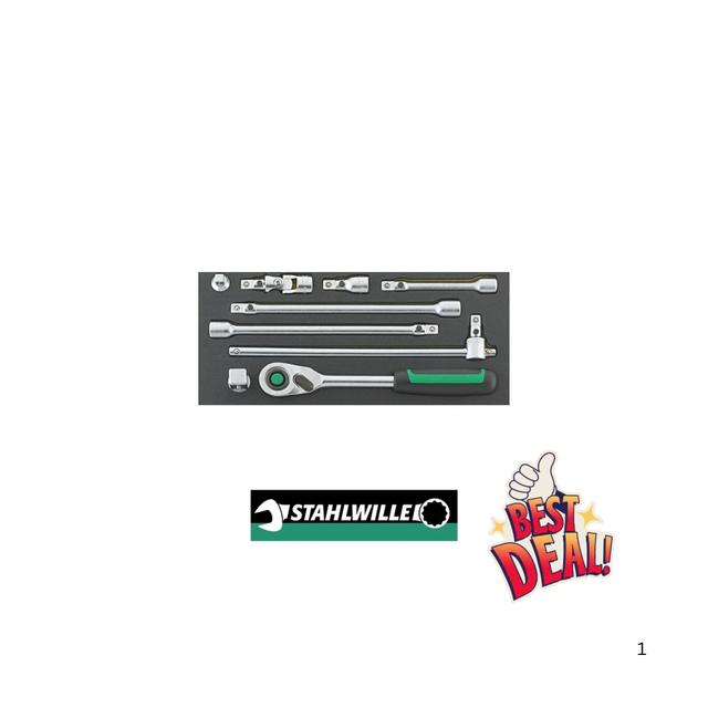 QuickRelease-Betätigungswerkzeug- Satz 1/3 TCS-Einlage 9-teilig TCS 1/2" - 512/9QR