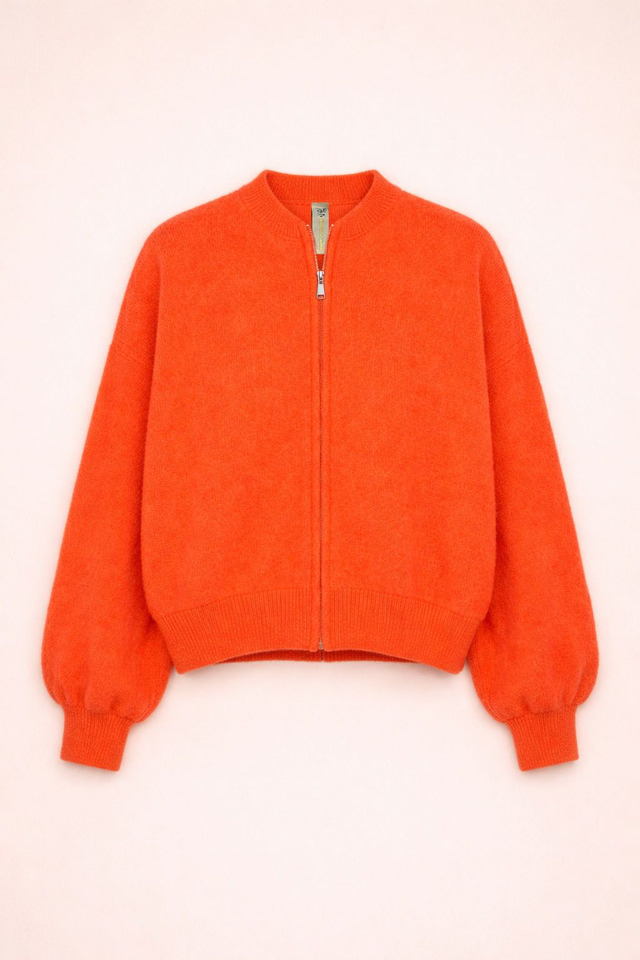 Maglione mohair con zip