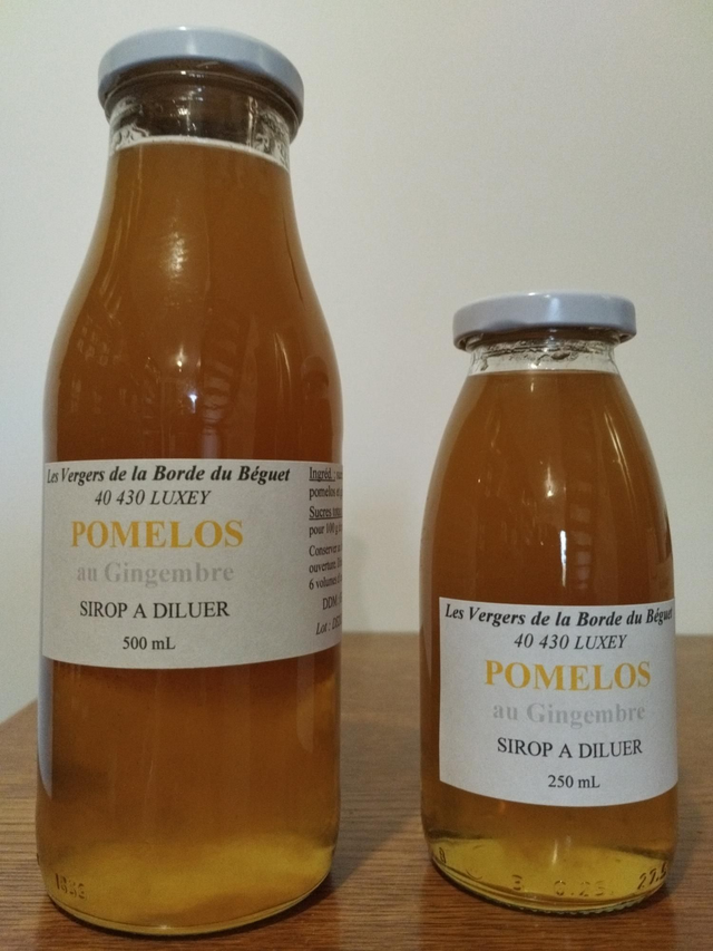 POMELOS au GINGEMBRE (sirop à diluer)