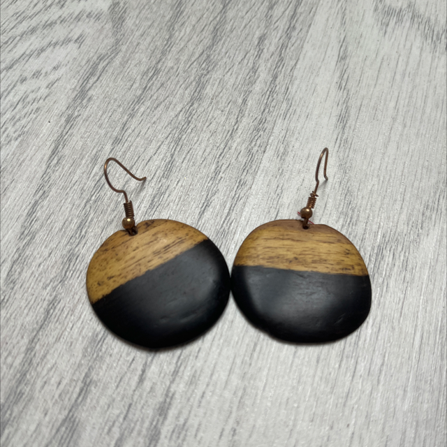 Earrings: two tone horizontal