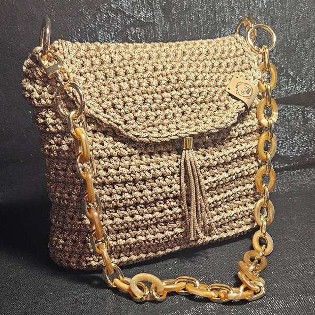 Sac porté épaule Angèle marron pailleté 