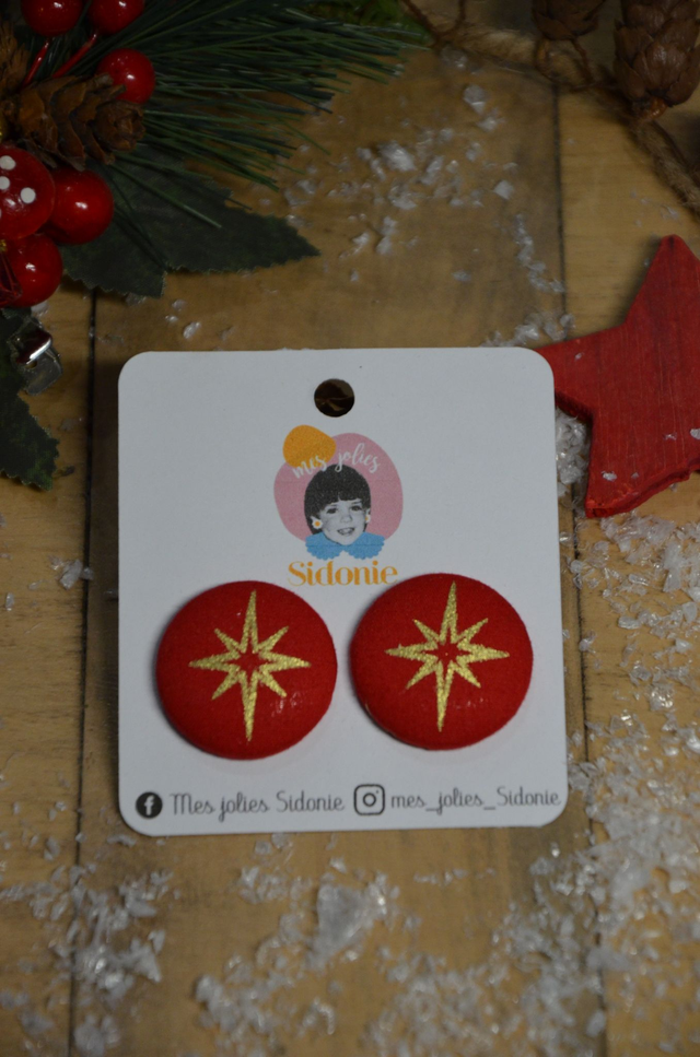 Sidonie rouge motif étoile dorée