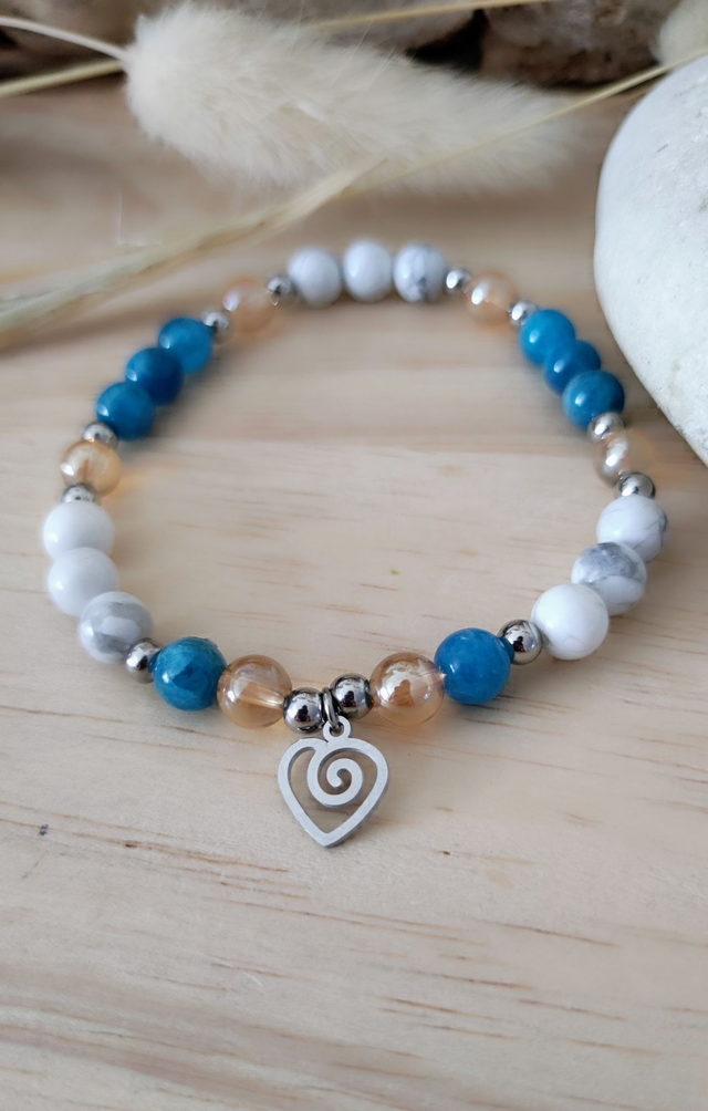 Bracelet Apatite et Howlite