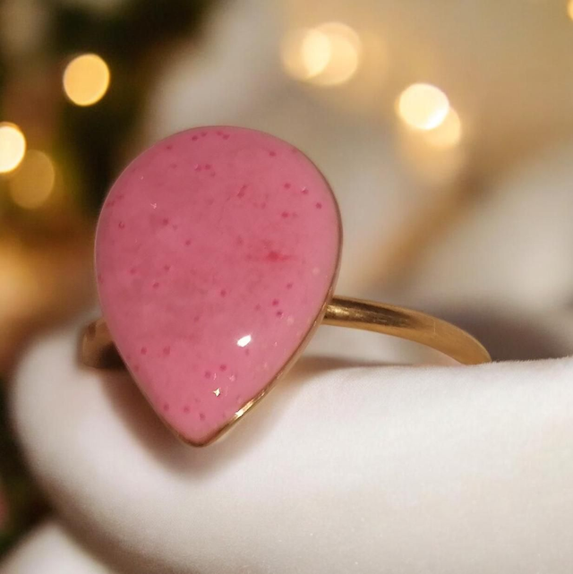 Bague goutte rose