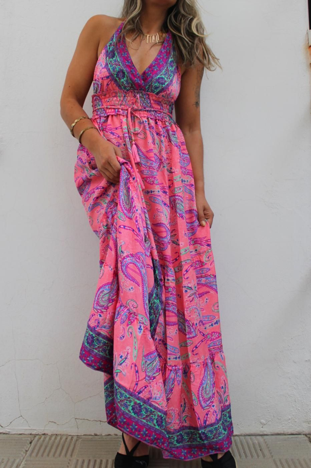 Vestido Seda Rosa