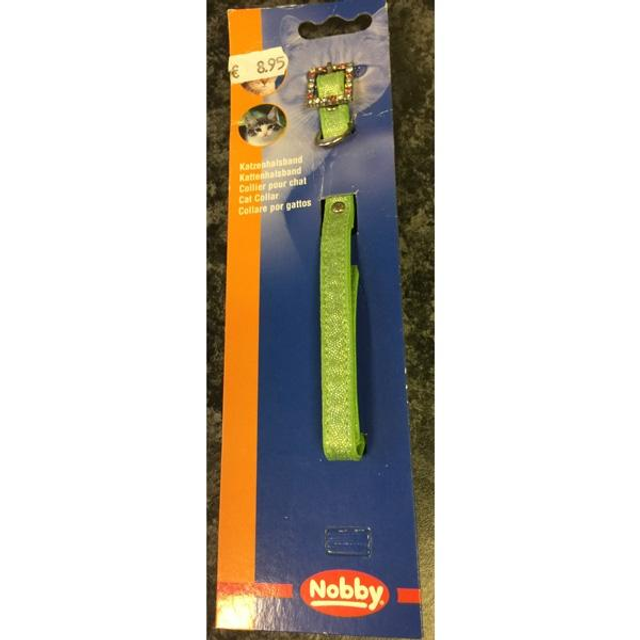 Nobby leather look kattenhalsbandje met siergesp