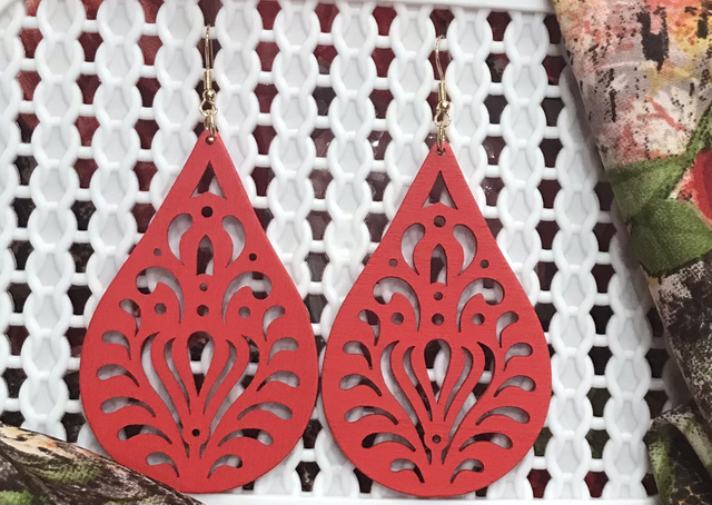 Red Dangling Earrings-RDE21
