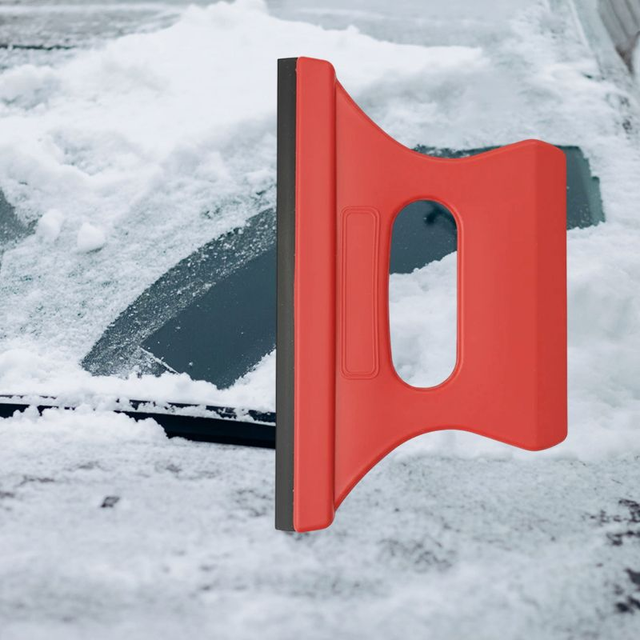 Car Vehicle 2 in 1 Window Ice Frost Scraper and Rain Stain Remover 14 x 8.5cm Random Color