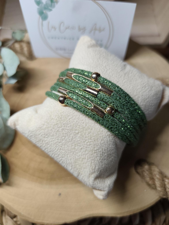BRACELET MUTLI RANG VERT OLIVE 0001329