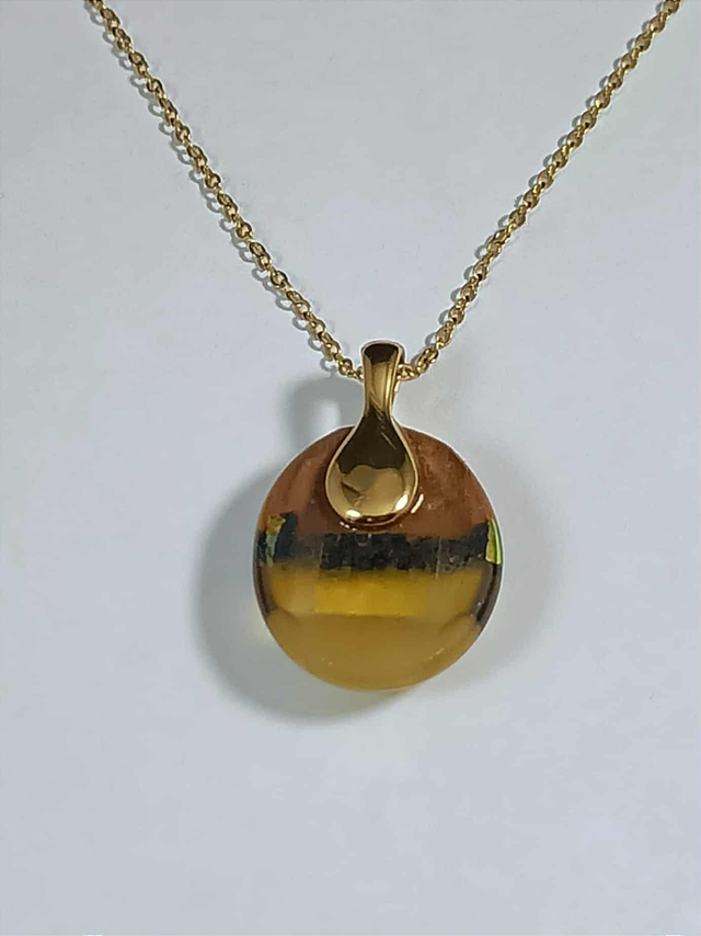 Collier Verre Fusing - Verre Dichroïque Couleur Sable