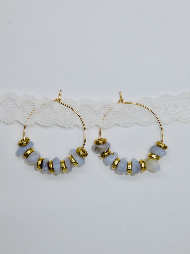 Créole en Calcédoine bleue