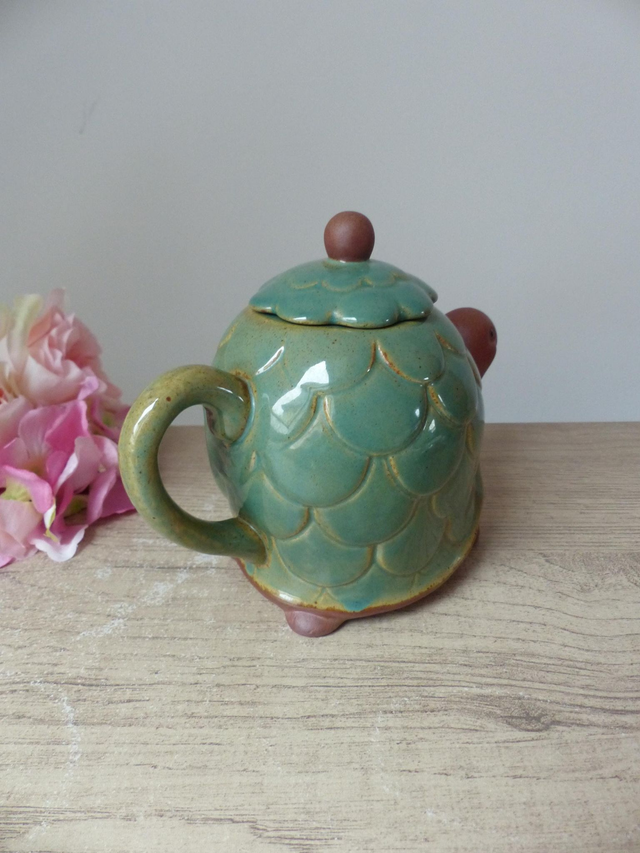 Rare Théière Tortue en Grès du Japon - Création Artisanale Vintage pour Amoureux du Thé et des Tortues - Céramique Animalière de Collection