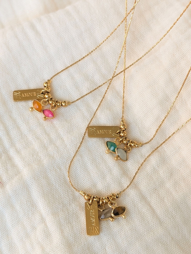 Collier AMOUR oeil facetté