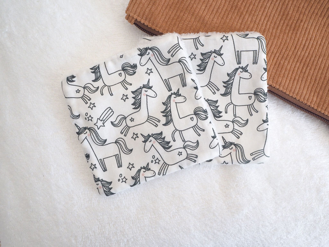 Lingettes lavables licorne