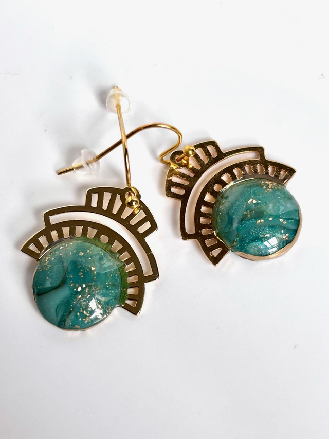 Boucles « Calice d’émeraude »