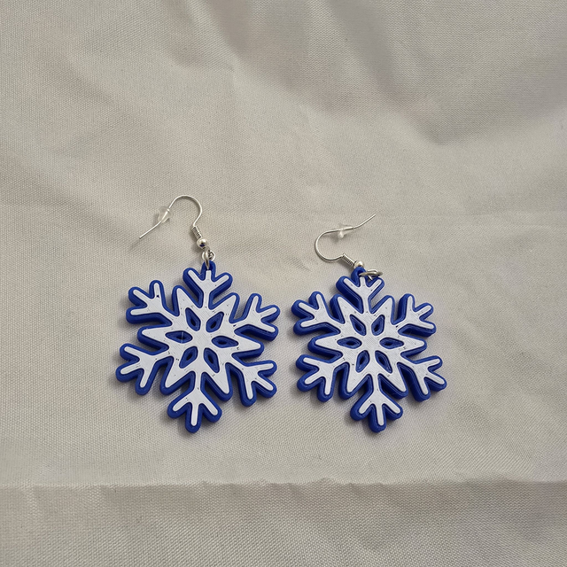 Boucles d'oreilles Flocon bleu