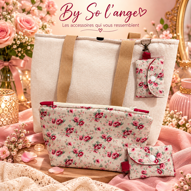 Trio velours petites fleurs