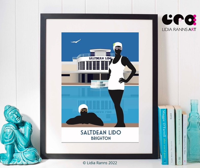 Saltdean Lido Fine Art Print. Limited Edition Giclee Print By Lidia Ranns 