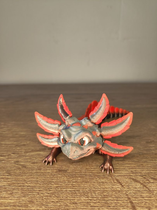 3D Druck: Axolotl- rot, grimmig