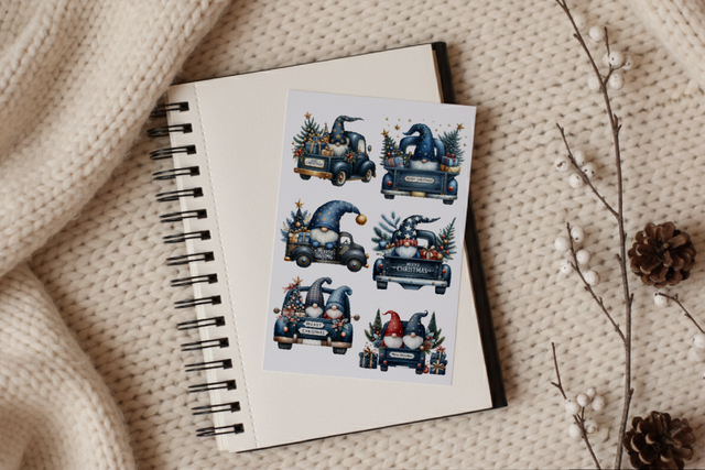 Stickervel Kerst Gnomes - "Gnome Delivery" - Rozeka