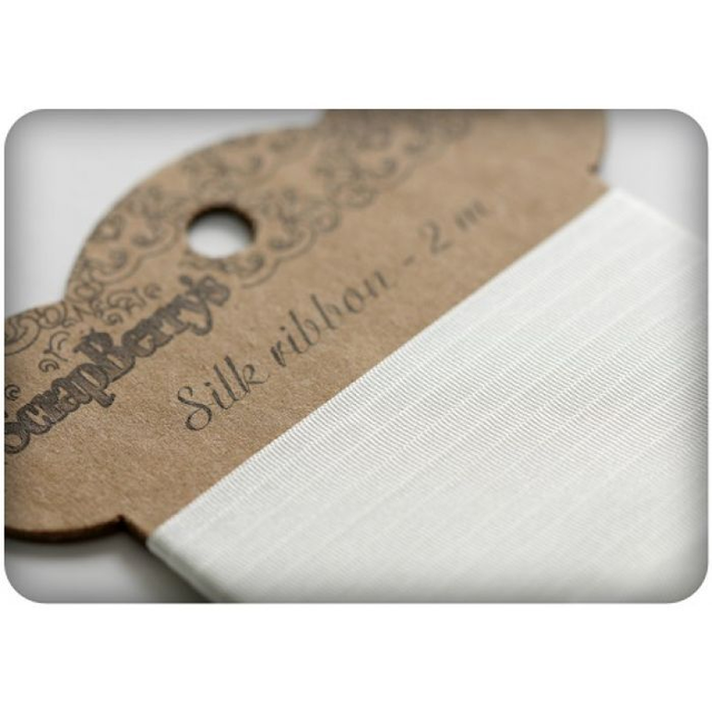 Ruban en soie - blanc crème