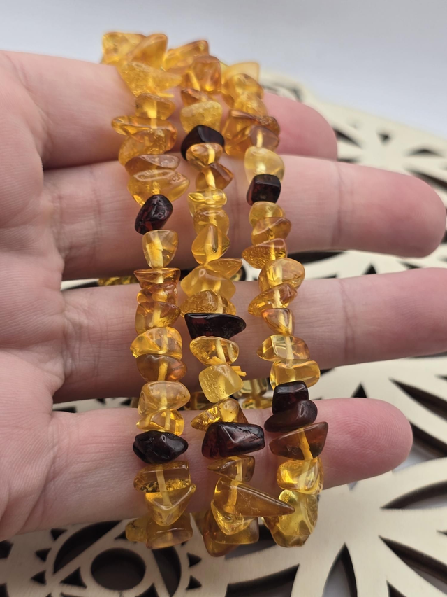 Bracelet baroque Ambre Baltique multicolore 