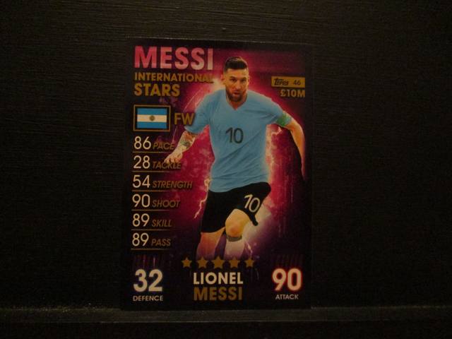 Lionel Messi - International Stars Match Attax 101 Original Trading Card