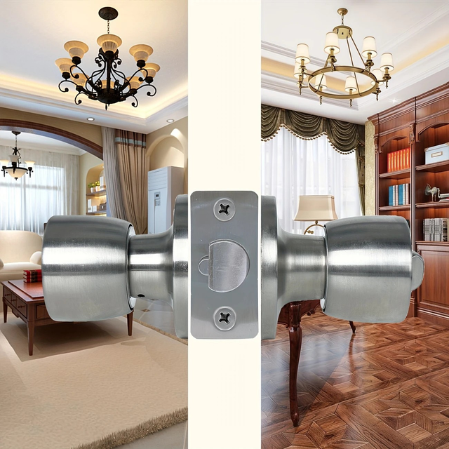 Zinc Alloy Door Knobs with Lock and Key 5pcs 