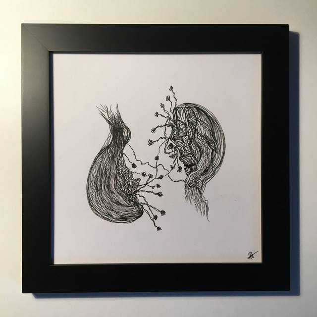 "Deux visages" - Dessin original