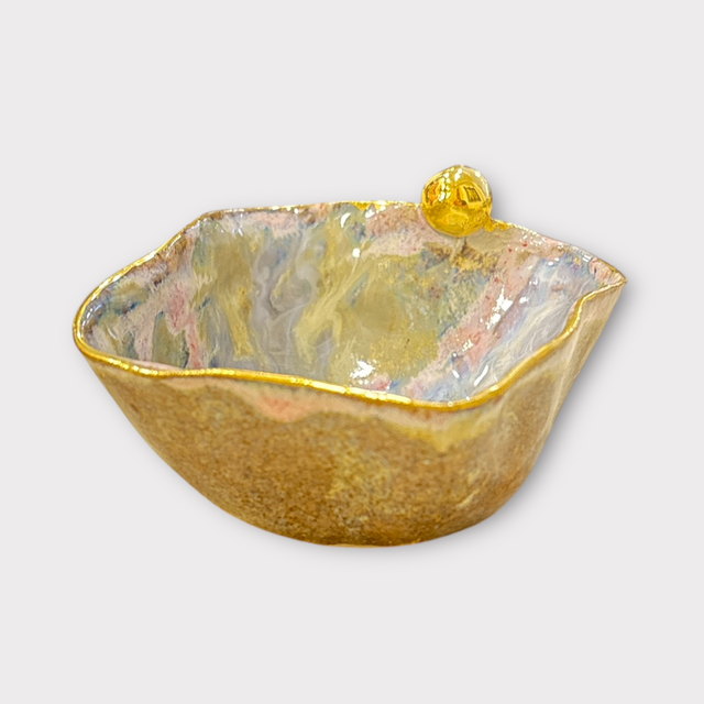 Smykkeskål #27 m. Guldknop Af Helle Bornæs