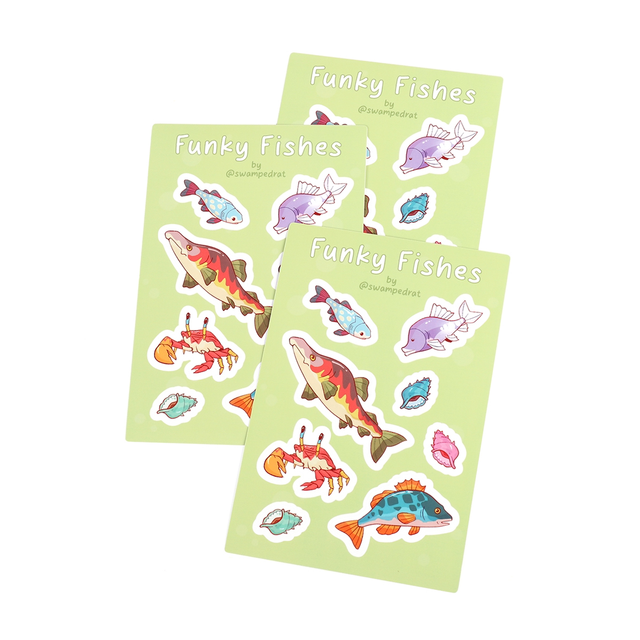 Funky Fishes sticker sheet