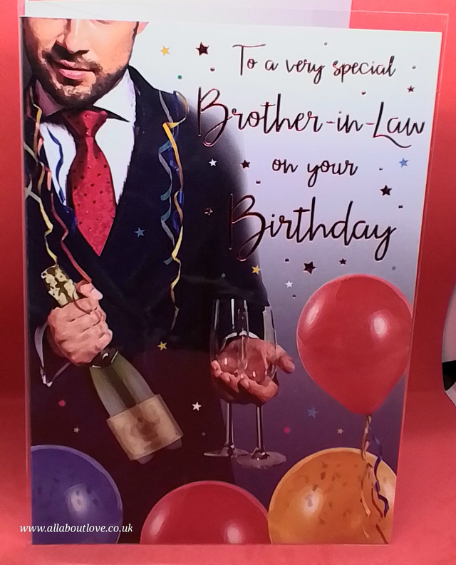 Brother-In-Law Birthday Card Stunning Design Sentiment Words.