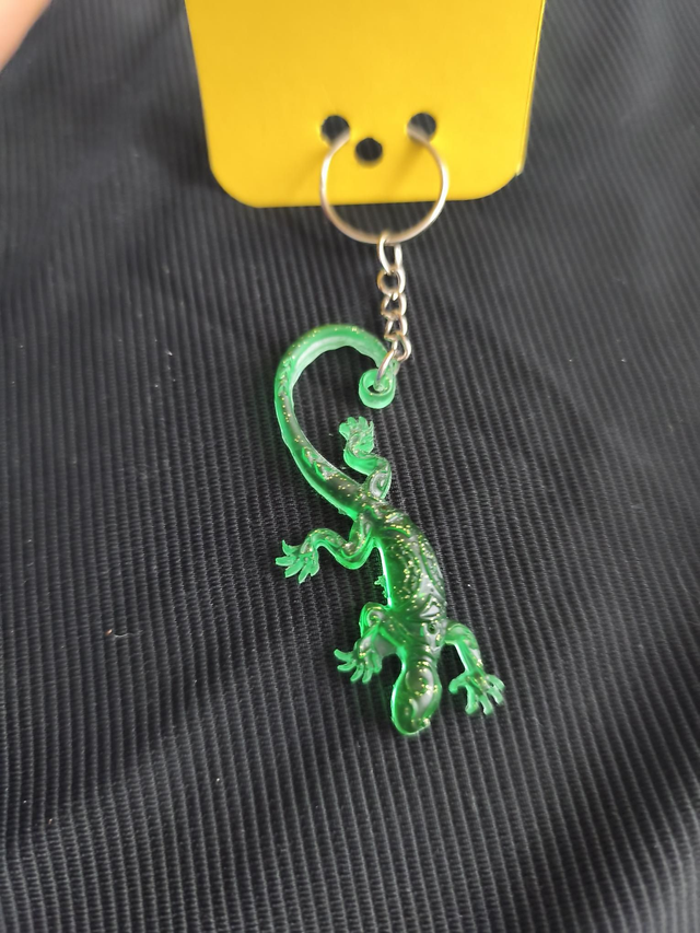 Porte-clé caméléon vert