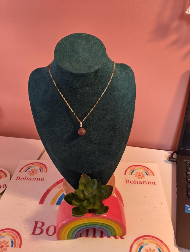 Handmade glass strawberry necklace 