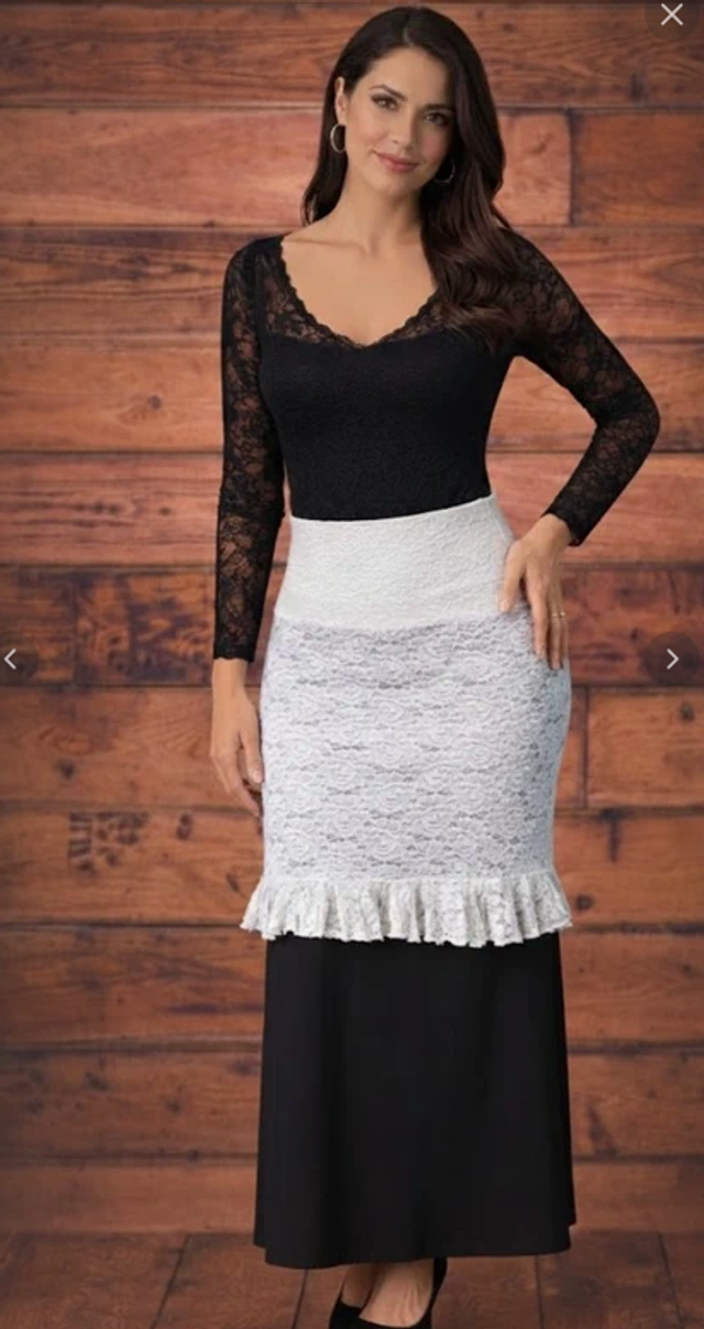 015 Taille M Surjupe bohème flamenco dentelle extensible 