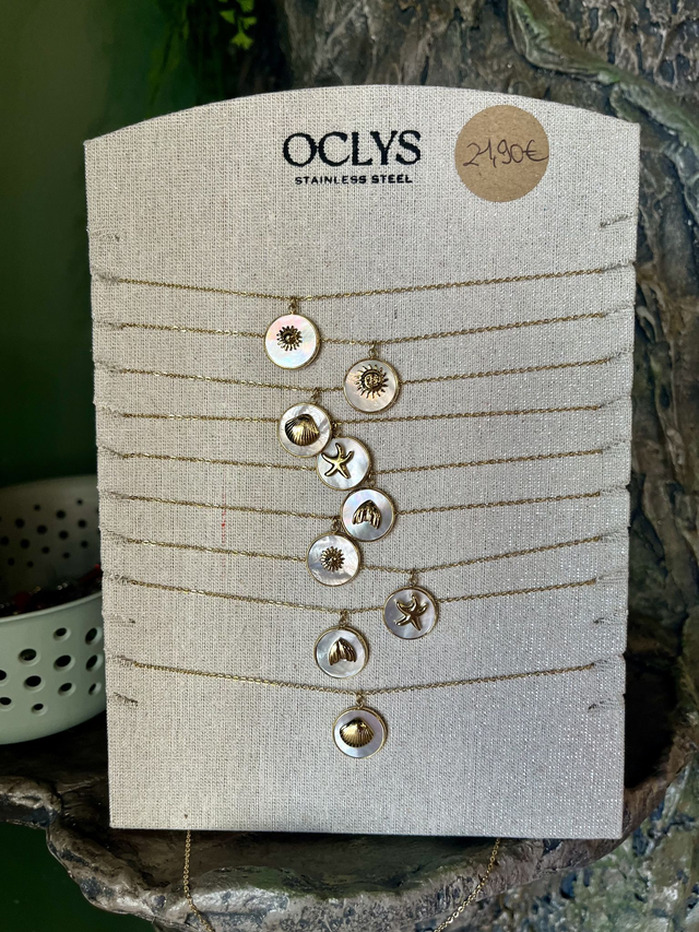 Collier nacré doré été