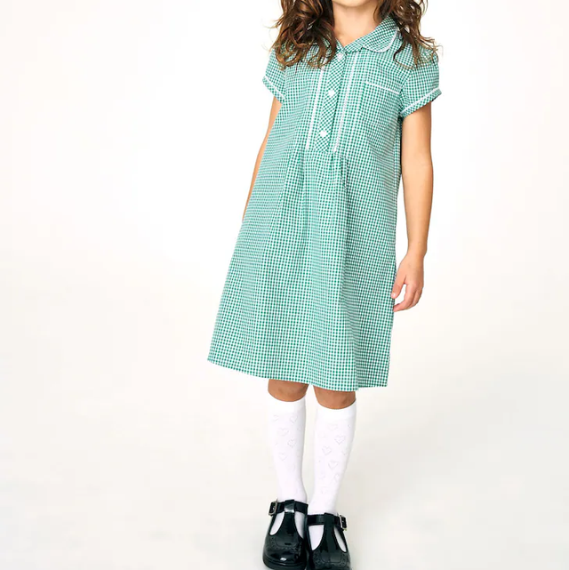Green Gingham school dress
