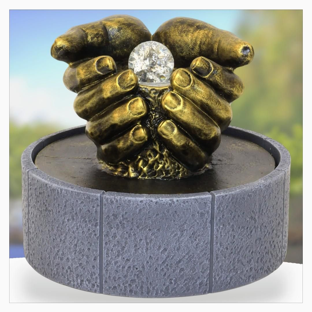 "Offrande lumineuse" - Fontaine en résine 29 cm 